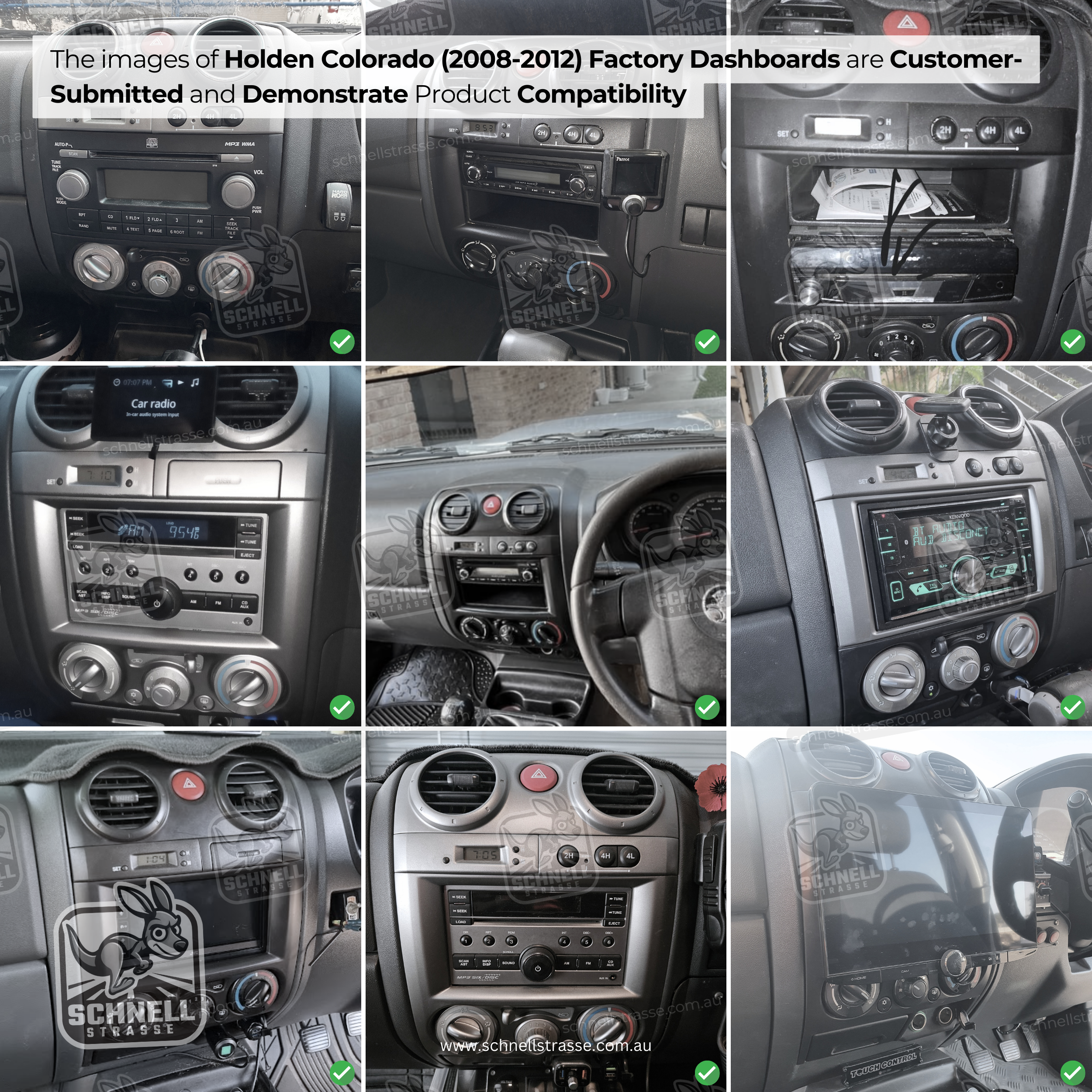 Holden Colorado (2008-2012) Fascia Kit - Retains Factory Vents & Controls, 9'' & 13.3'' Screen Compatible, Premium Matte Finish