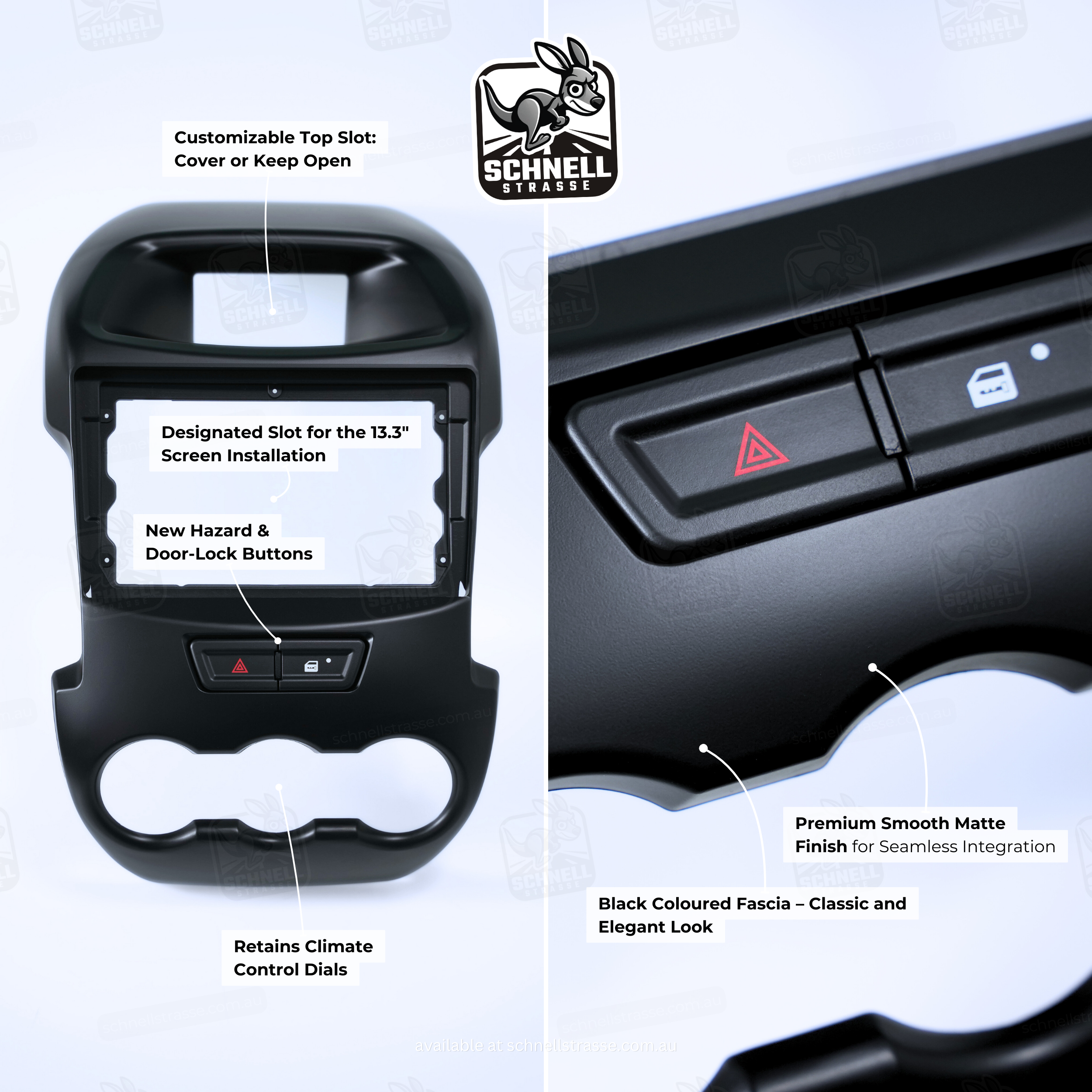 Ford Ranger PX1 13.3'' Head Unit Upgrade Kit (2012-2016) - Plug & Play with Apple CarPlay, Android Auto, and Touchscreen Display