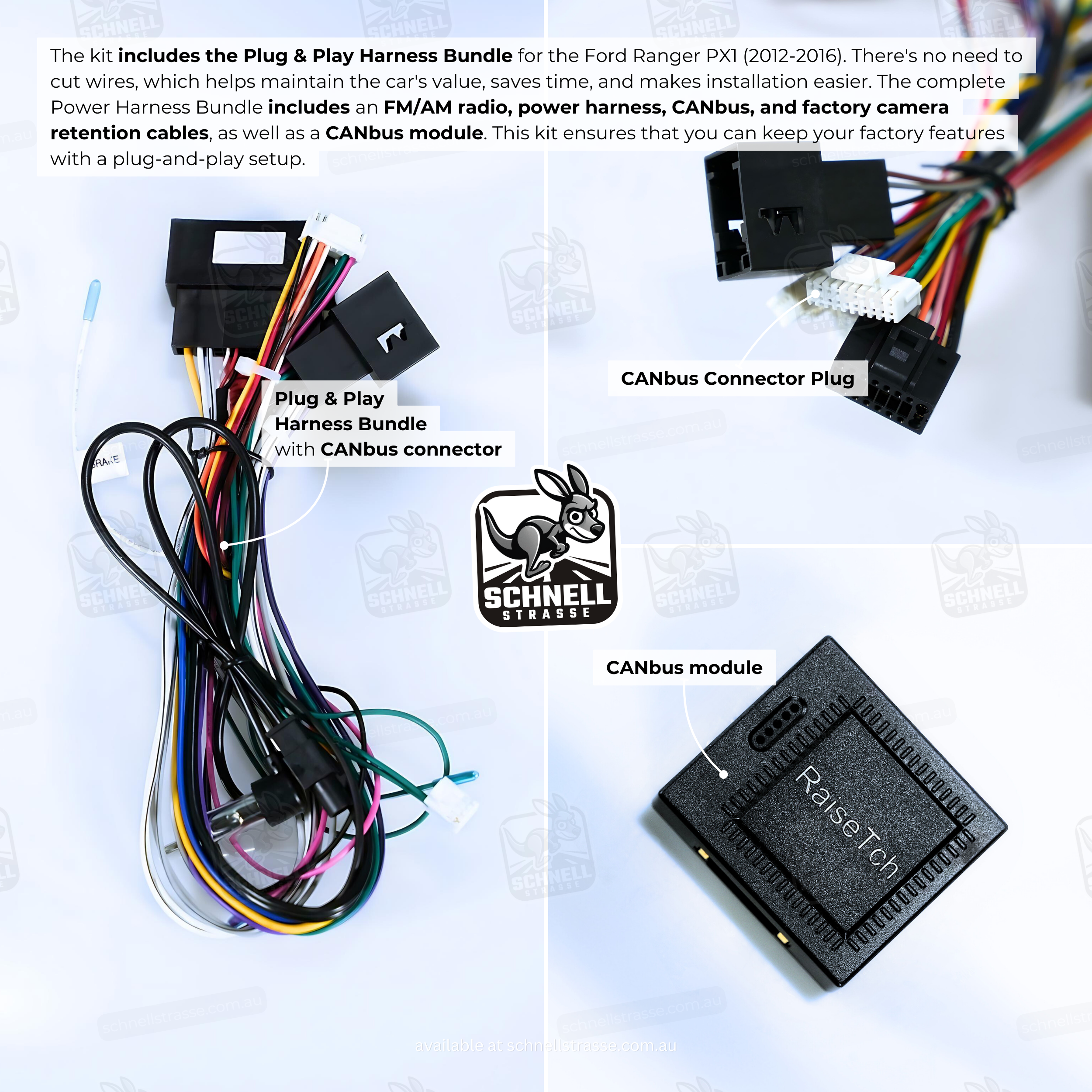 Ford Ranger PX1 13.3'' Head Unit Upgrade Kit (2012-2016) - Plug & Play with Apple CarPlay, Android Auto, and Touchscreen Display