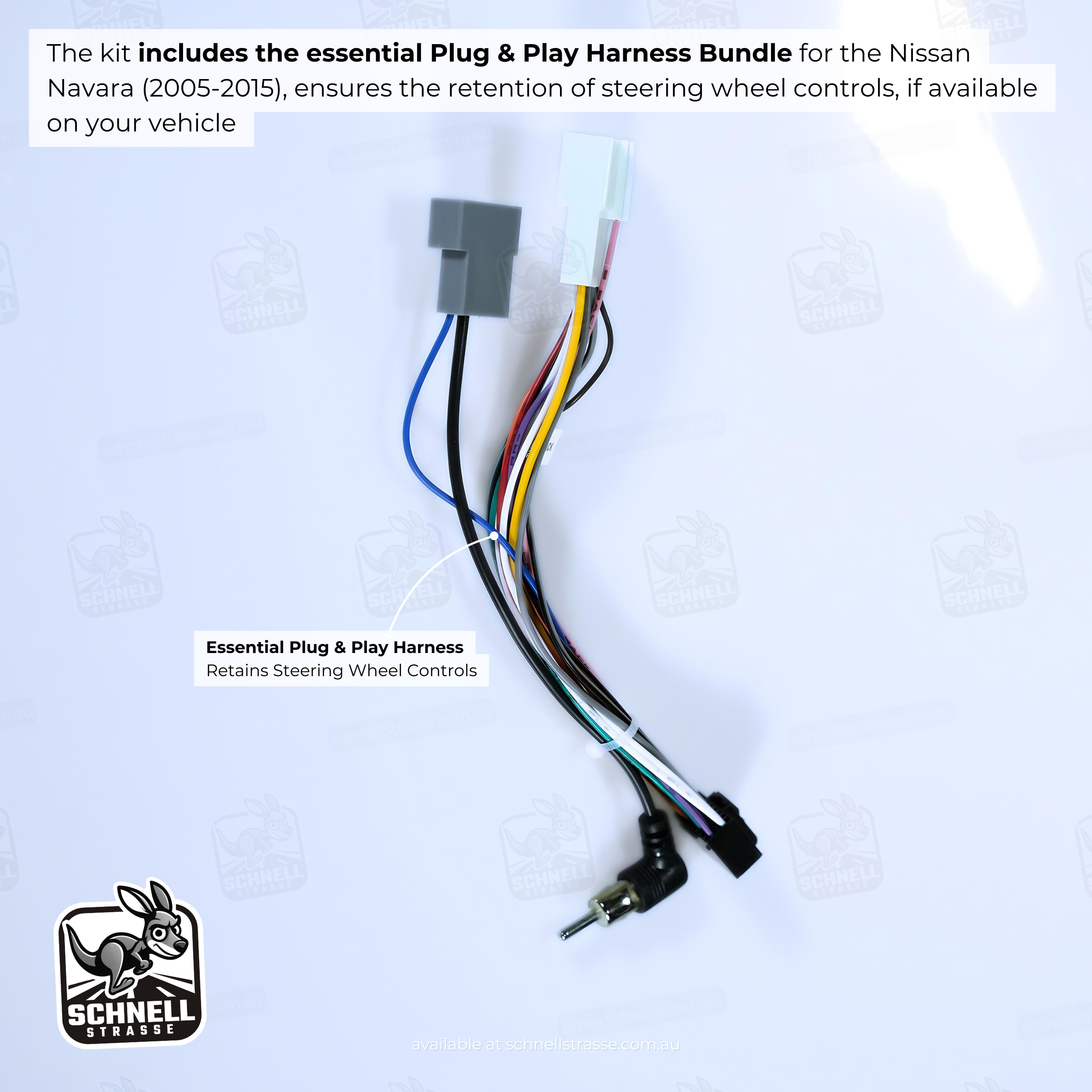 Nissan Navara (2005-2015) Plug & Play Harness Bundle - Retains Steering Wheel Controls, Simplifies Installation