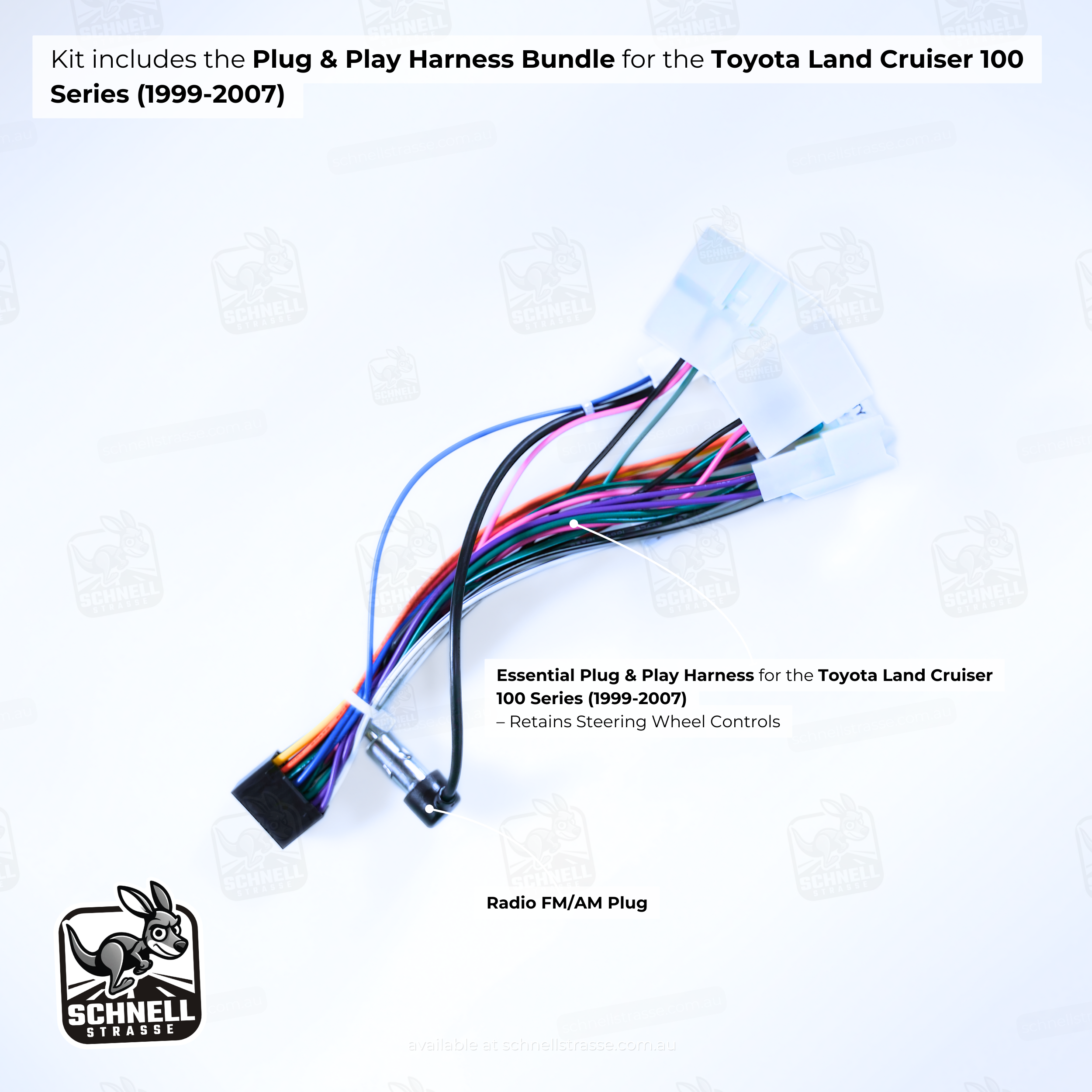 Toyota Land Cruiser 100 Series (1999-2007) Plug & Play Harness Bundle - Retains Steering Wheel Controls, Simplifies Installation