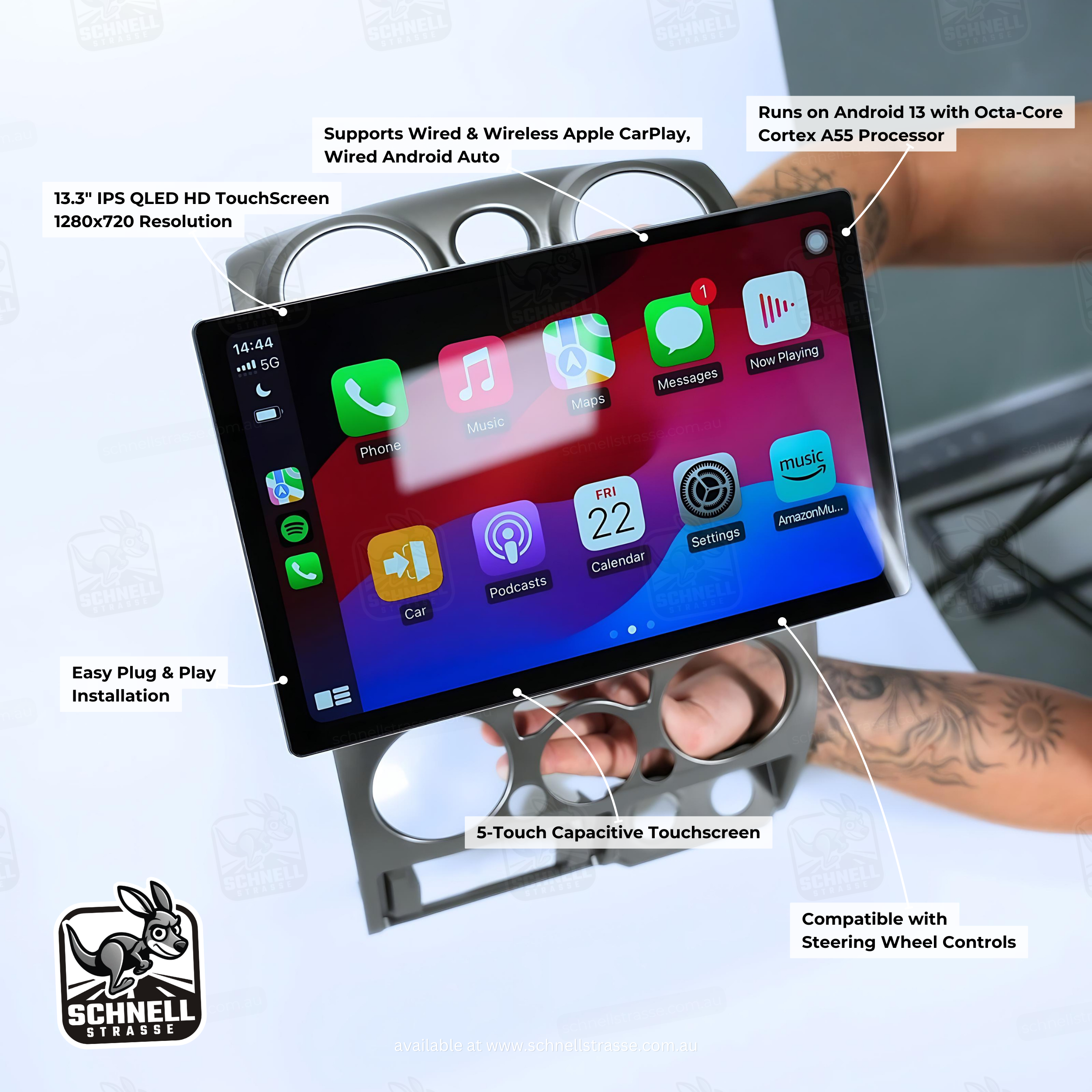 Holden Colorado 13.3'' Head Unit Upgrade Kit (2008-2012) - Plug & Play with Apple CarPlay, Android Auto, and Touchscreen Display