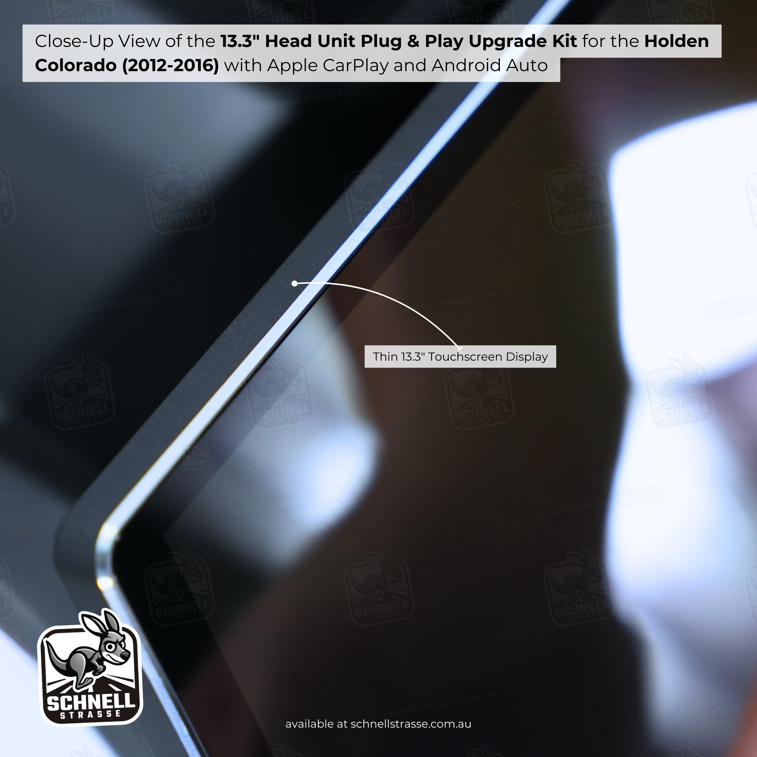 Holden Colorado 13.3'' Head Unit Upgrade Kit (2012-2016) - Plug & Play with Apple CarPlay, Android Auto, and Touchscreen Display