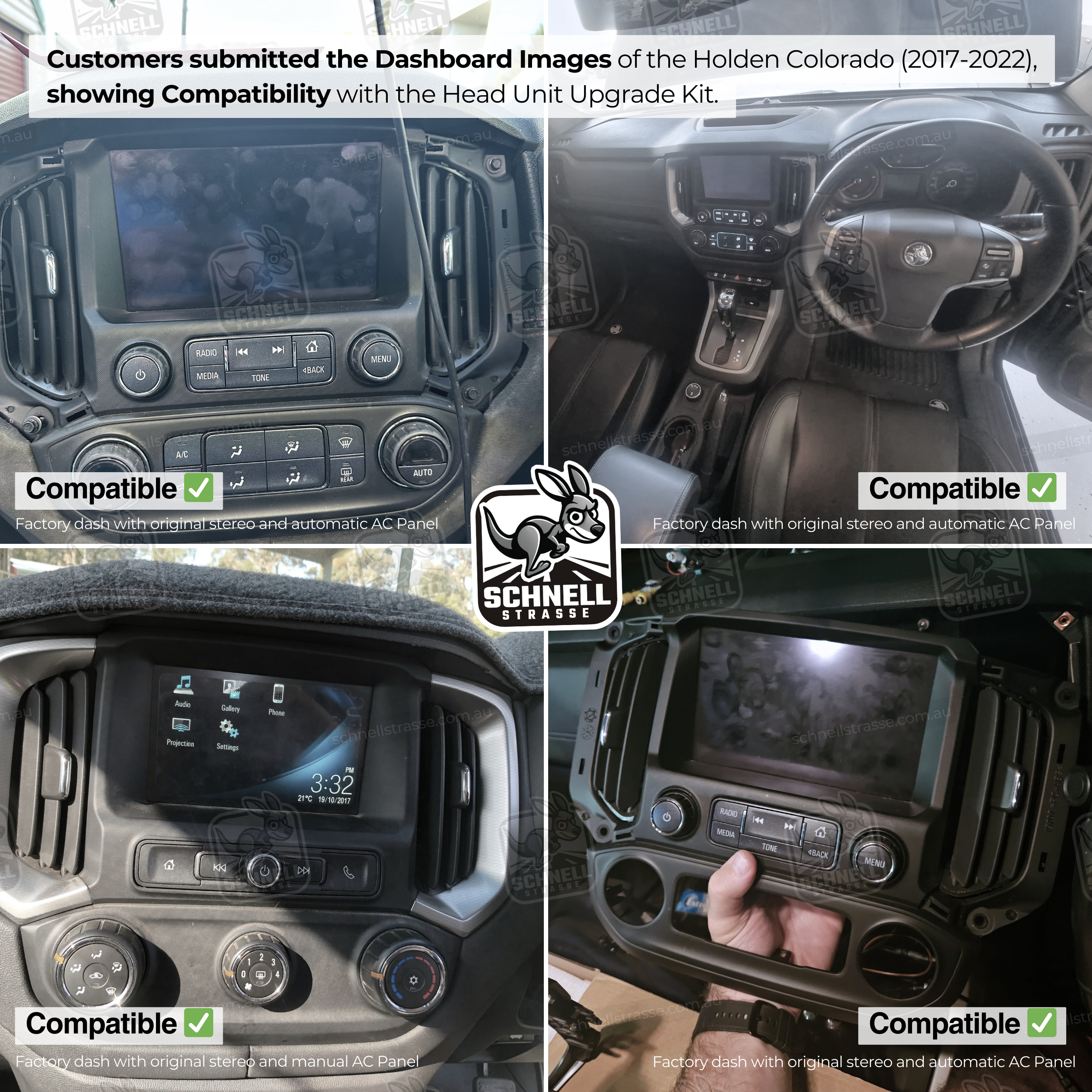 Holden Colorado 13.3'' Head Unit Upgrade Kit (2017-2022) - Plug & Play with Apple CarPlay, Android Auto, and Touchscreen Display