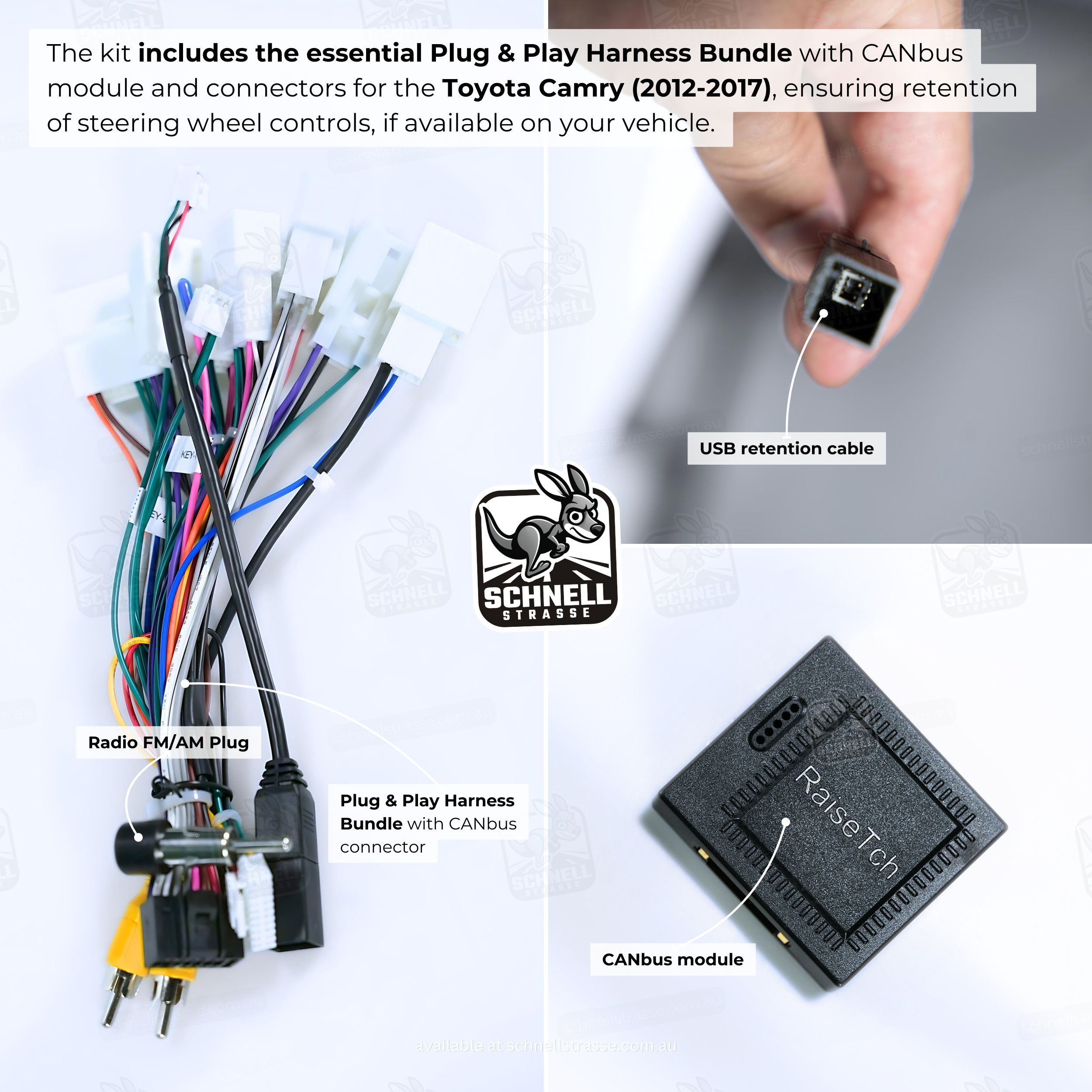 Toyota Camry 13.3'' Head Unit Upgrade Kit (2012-2017) - Plug & Play with Apple CarPlay, Android Auto, and Touchscreen Display